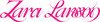 Pink cursive text of 'Zara Larsson' logo on a transparent background