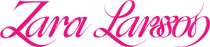 Pink cursive text of 'Zara Larsson' logo on a transparent background