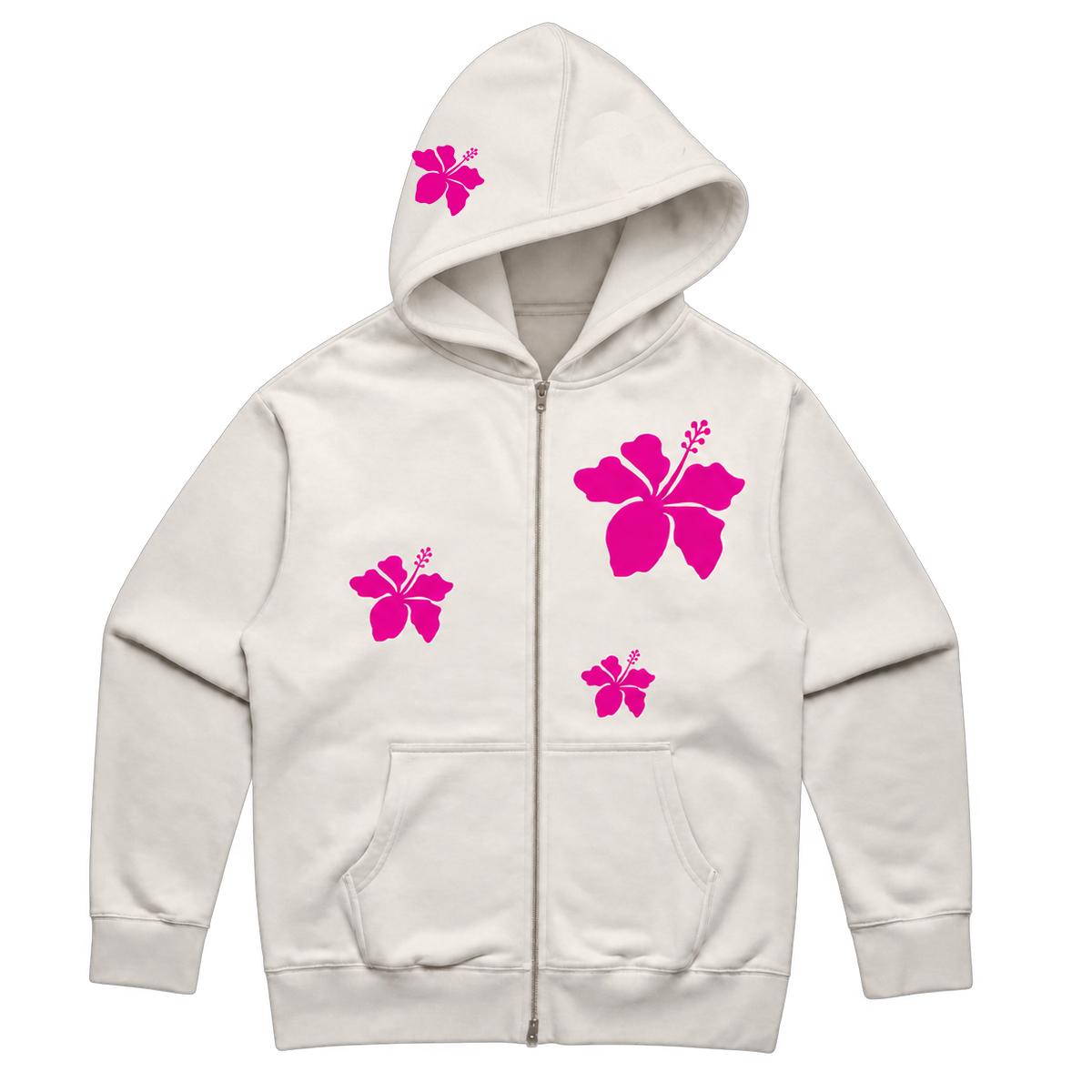 Midnight Sun Zip Hoodie - Ecru