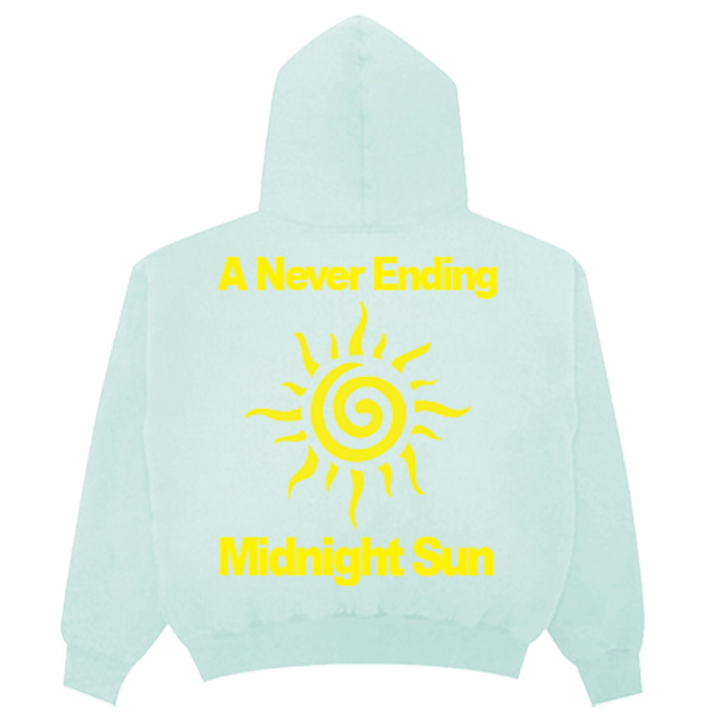 Midnight Sun Hibiscus Hoodie - Seafoam